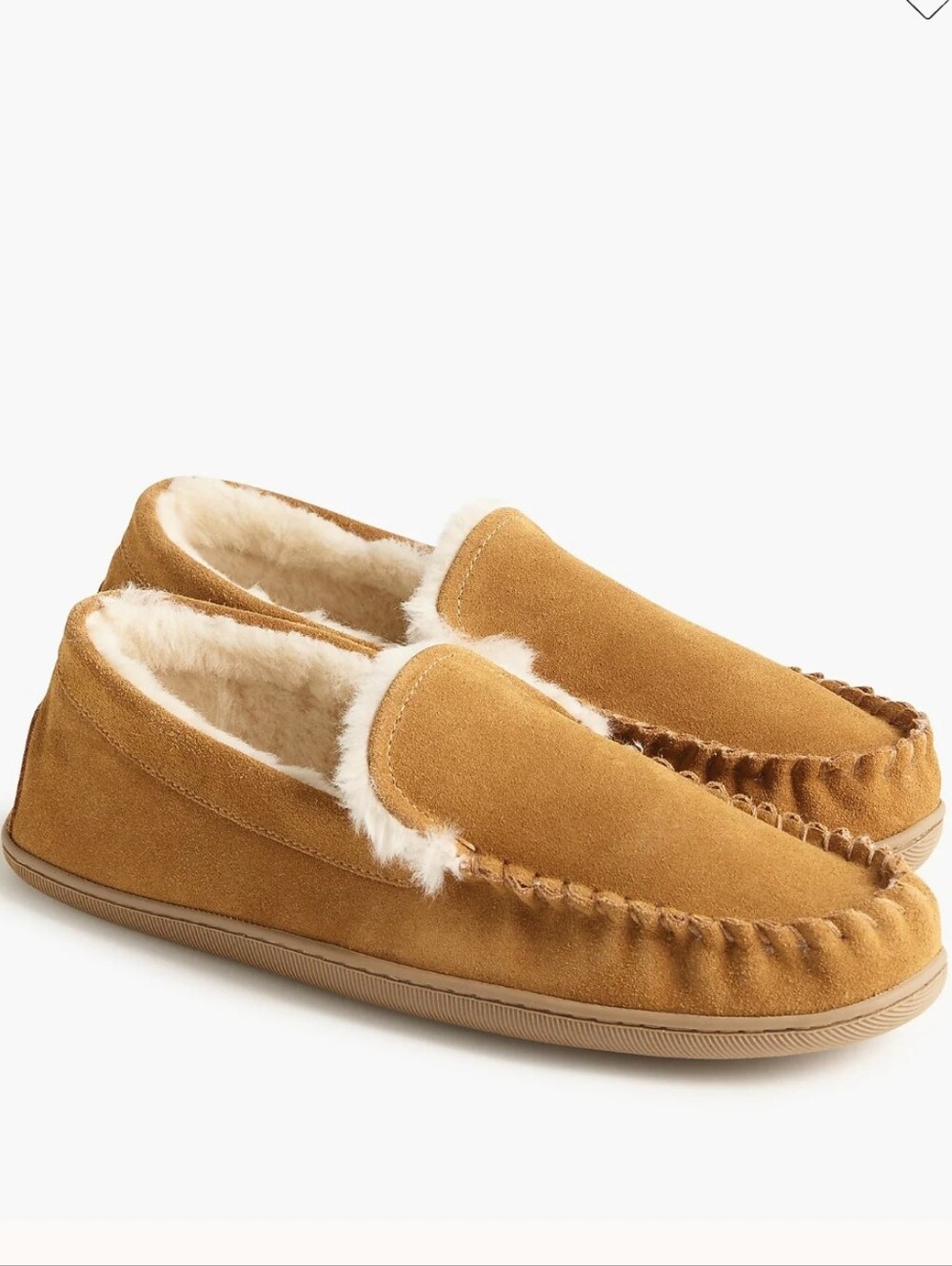 J. Crew Factory Suede Scuff Slippers- tan